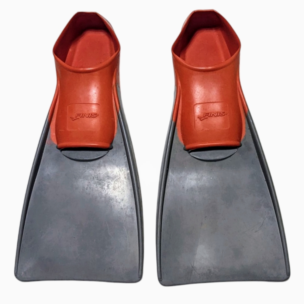Orange and Gray Snorkel Fins